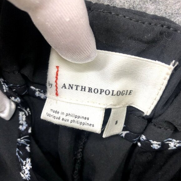 Anthropologie High Rise Tapered Pants Womens S Black Buckle Front Relaxed Modal - Picture 9 of 10